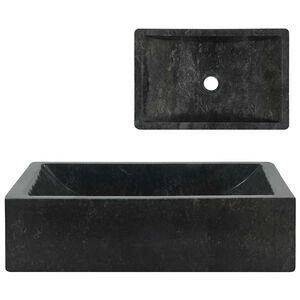 vidaXL Vask 45x30x12 cm marmor h&oslash;yglans svart