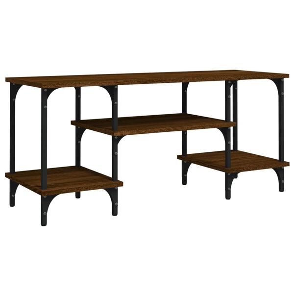 vidaXL TV-benk brun eik 102x35x45,5 cm konstruert tre