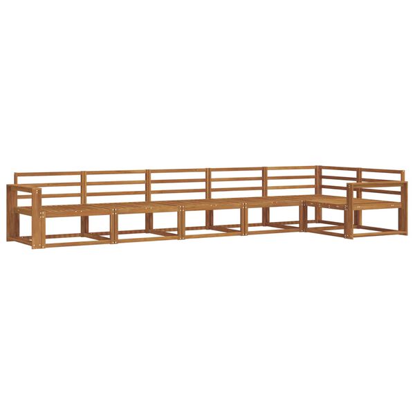 vidaXL Utend&oslash;rs sofa-sett 6 pcs Naturlig Solid akasietre