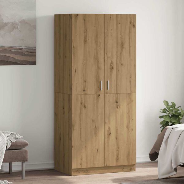 vidaXL Garderobe artisan eik 90x52x200 cm konstruert tre