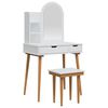 vidaXL Sminkebordsett FAUSKE 4 stk. Hvit 76 x 50 x 143 cm