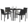 vidaXL Utem&oslash;belsett 5 pcs Svart og Anthracite 80 x 80 x 73 cm