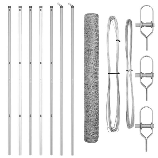vidaXL Gjerdep&aring;le s&oslash;lv 10 x 1 m (36 mm mesh) St&aring;l