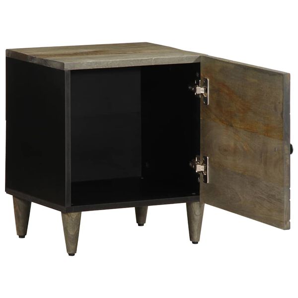 vidaXL Nattbord 2 stk lysegr&aring; 40x33x46 cm heltre mango