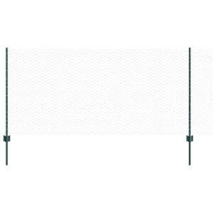 vidaXL Sekskantet gjerde med post 50 x 1 m PVC-belagt st&aring;l Gr&oslash;nn Mesh