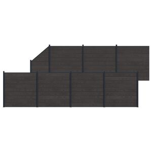 vidaXL Gjerdeplate 8 pcs WPC og Aluminium Svart