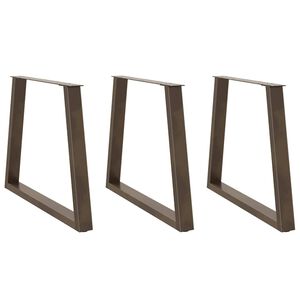 vidaXL Spisebordben V-formet 3 stk naturstål 70 x (72-73,3) cm stål