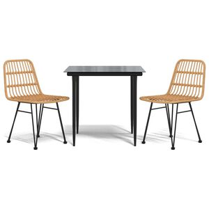 vidaXL Hagespisegruppe 3 deler polyrotting