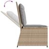 vidaXL Hagebenk med pute Beige Poly rattan