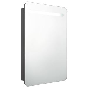 vidaXL LED-speilskap til bad gr&aring; 60x11x80 cm