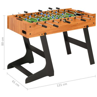 vidaXL Sammenleggbart fotballbord 121x61x80 cm lys brun