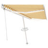 vidaXL Automatisk markise med vindsensor og LED 500x350 cm gul/hvit