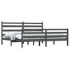 vidaXL Sengeramme heltre furu 200x200 cm grå
