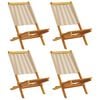 vidaXL Sammenleggbare hagestoler 4 stk beige heltre akasie
