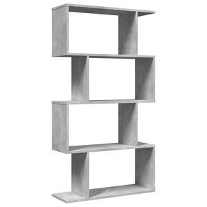 vidaXL Romdeler bokhylle 4 lag betonggr&aring; 70x24x129 cm konstruert tre