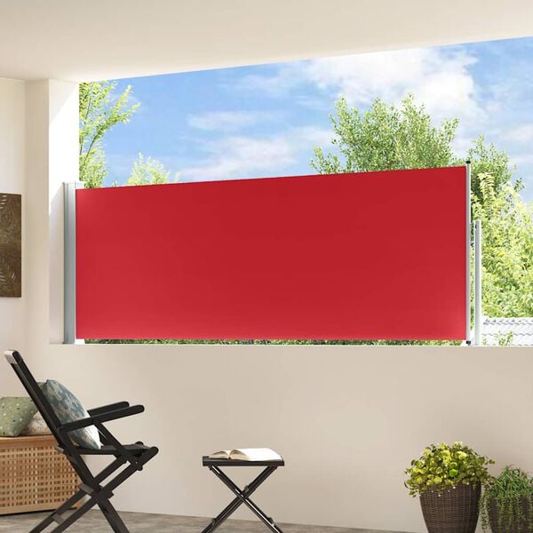 vidaXL Uttrekkbar sidemarkise 100x300 cm r&oslash;d