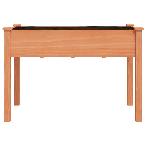 vidaXL Plantekasse med foring brun 118x59x76 cm heltre gran