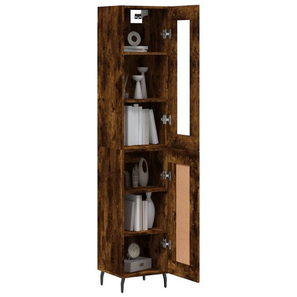 vidaXL Highboard r&oslash;kt eik 34,5x34x180 cm konstruert tre