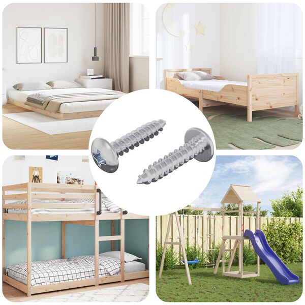 vidaXL Trefester 2 pcs s&oslash;lv M4 x 20 mm St&aring;l