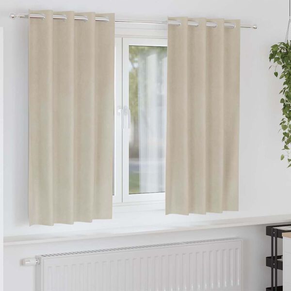 vidaXL Blendingsgardiner 2 pcs Krem 140 x 175 cm Fløyel