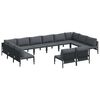 vidaXL Hagesofa Set 12 stk. Svart St&aring;l