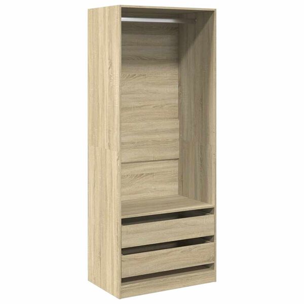 vidaXL Garderobe sonoma eik 80x50x200 cm konstruert tre