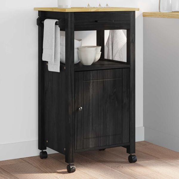 vidaXL Kj&oslash;kkenvogn Ensfarget Svart