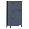 vidaXL Skoskap Hill gr&aring; 72x35x124 cm heltre furu