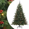 vidaXL Kunstig juletre med 300 LED gr&oslash;nn 210 cm PVC og Metall og Plast