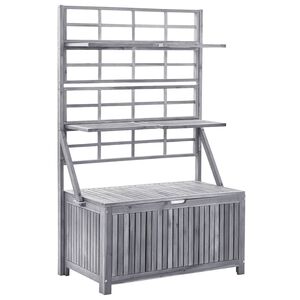 vidaXL Oppbevaringsboks med espalier gr&aring; 99x55x160 cm heltre akasie