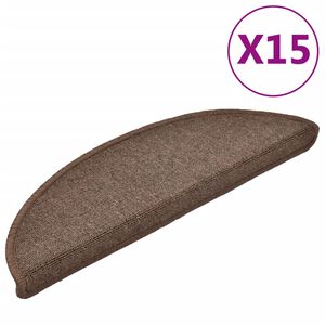 vidaXL Trappematter 15 stk 56x17x3 cm kaffebrune halvrund