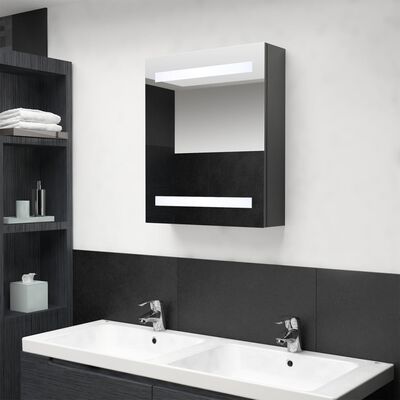 vidaXL LED-speilskap til bad grå 50x14x60 cm