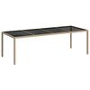 vidaXL Hagebord 250x100x75 cm herdet glass og polyrotting beige
