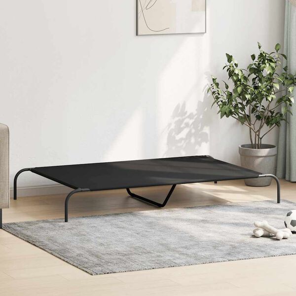 vidaXL Forh&oslash;yet hundeseng svart 150x90x20 cm oxfordstoff og st&aring;l