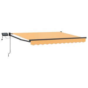 vidaXL Manuell utvidbar markise med LED-lamper sand