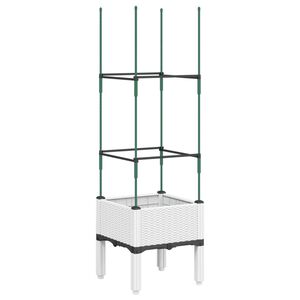 vidaXL Plantekasse med espalier hvit 40x40x142,5 cm PP