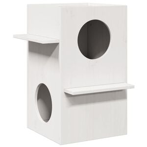 vidaXL Kattehus hvit 43x43x60 cm heltre furu