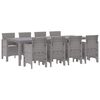 vidaXL Hage Spisegruppe 9 pcs Hvit Polt rattan