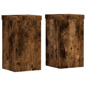 vidaXL Plantestativer 2 stk r&oslash;kt eik 10x10x18 cm konstruert tre