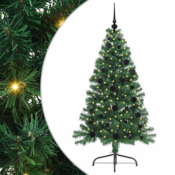 vidaXL Kunstig Forh&aring;ndsopplyst Juletre med 150 LED gr&oslash;nn 150 cm PVC