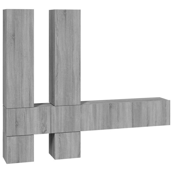 vidaXL Veggmontert TV-benk gr&aring; sonoma konstruert tre