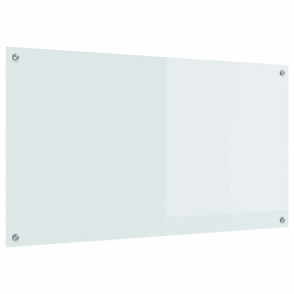 vidaXL Kj&oslash;kkenbakplate Hvit 110 x 60 cm herdet glass