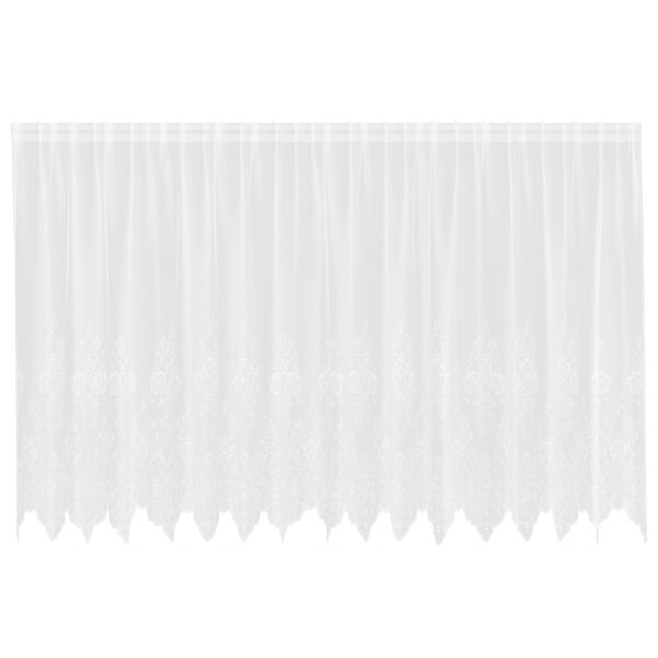 vidaXL Blondegardin med gardiner Blomster Hvit 140 x 400 cm Polyester