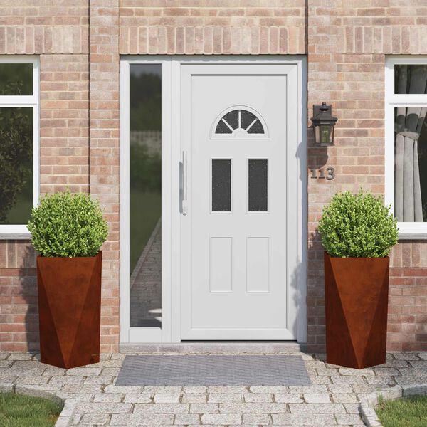 vidaXL Plantekassed 2 pcs Rusten 40 x 40 x 75 cm Cortenst&aring;l