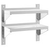 vidaXL Vegghylle 2 etasjer 50x23,5x48 cm s&oslash;lv rustfritt st&aring;l