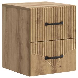vidaXL Vegghengt Nattbord Artisan eik 34,5 x 33 x 40 cm Konstruert tre