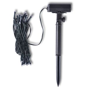 Soldrevet 24 LED Lysstreng, 3,8 m, 2stk