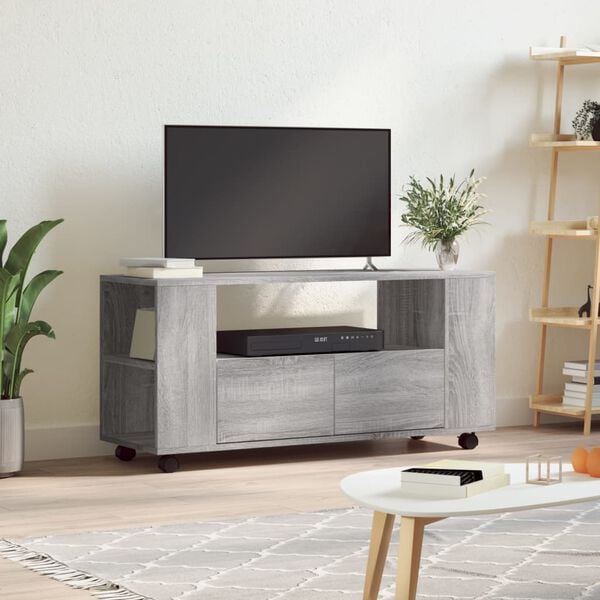 vidaXL TV-benk grå sonoma 102x34,5x43 cm konstruert tre