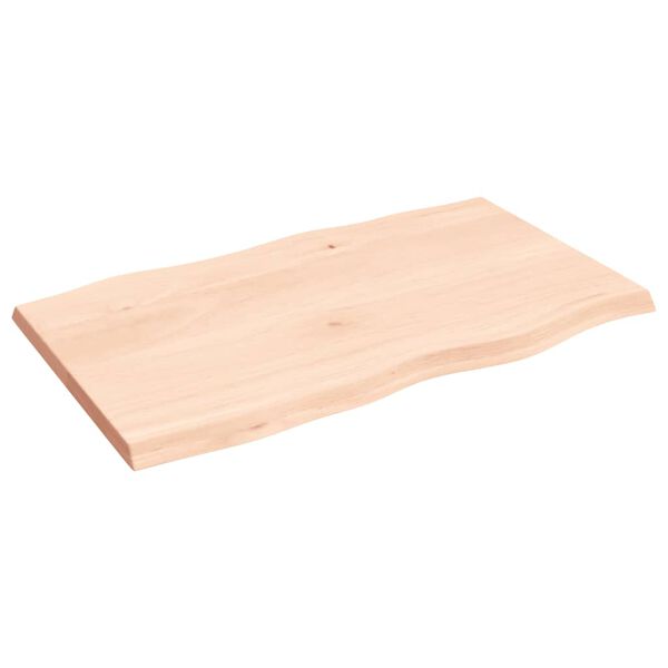 vidaXL Bordplate 100x60x(2-4) cm ubehandlet heltre eik naturlig kant