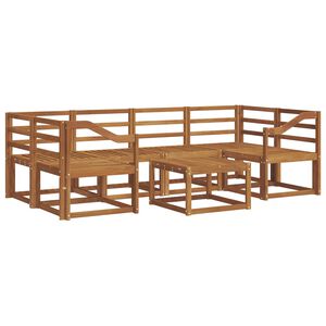 vidaXL Utend&oslash;rs sofa-sett 7 pcs Naturlig Solid akasietre